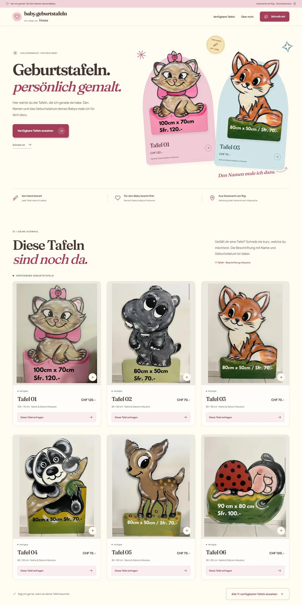 Startseite baby-geburtstafeln.ch
